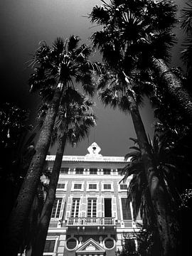 Alte Villa, Italien (Schwarz-Weiß)