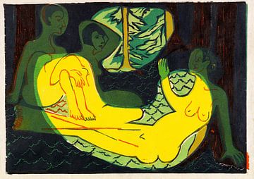 Drie naakten in het woud, ERNST LUDWIG KIRCHNER, 1933-1934