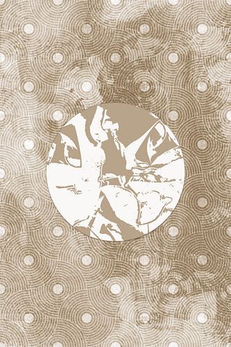 Ikigai. Abstracte minimalistische zen-kunst. Japanse stijl. Aardetinten I