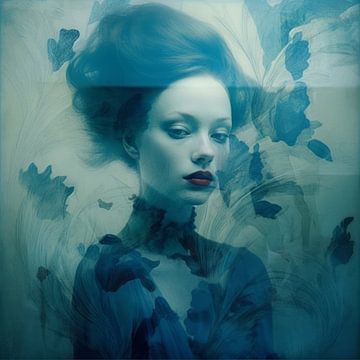 Botanisches Porträt "Delfter Blau" von Carla Van Iersel