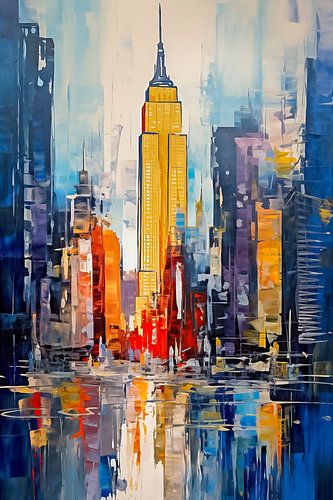 New York City in a painting