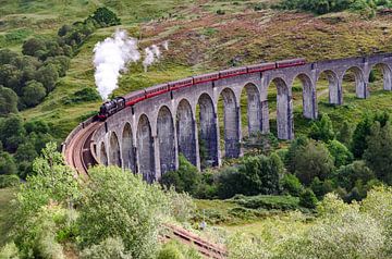 Jacobite-Dampfzug über Glenfinnan-Viadukt Schottland