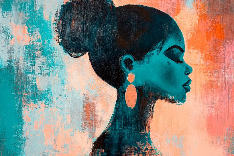 Colourful silence - Portrait of a woman Eternal elegance - Si by Poster Art Shop