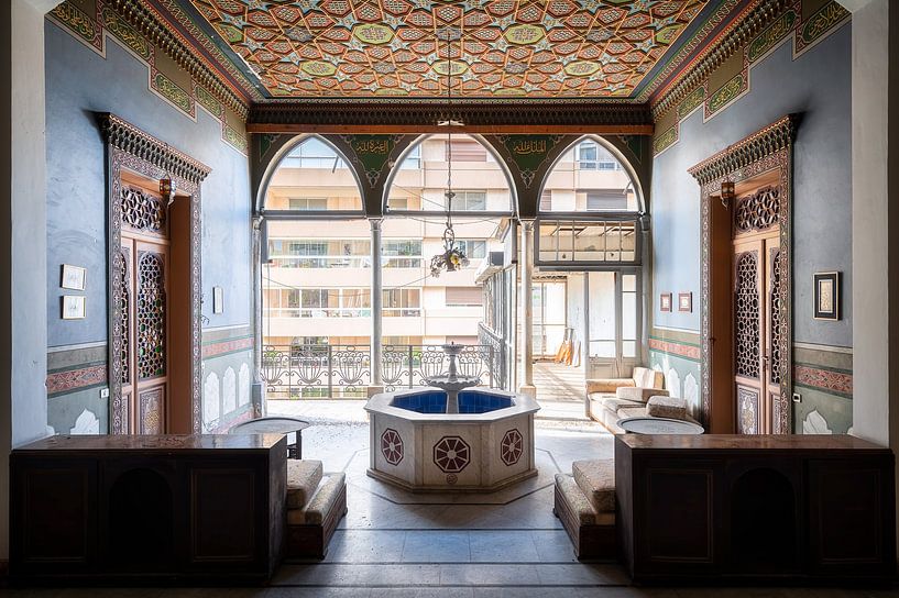 Small Fountain in the Middle of Abandoned Room. by Roman Robroek - Photos of Abandoned Buildings