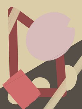 Warme Erdfarben Abstraktion im mid century Stil - Japandi Kunst zeitlos elegant - Harmonie der Einfachheit