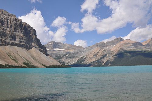 Azure blue lake in the Canadian Rocky Mountains