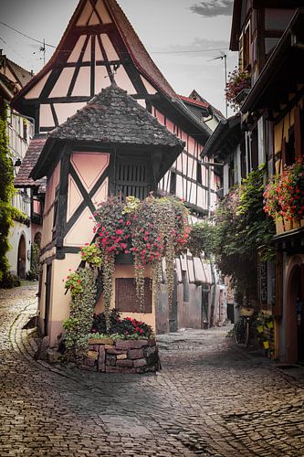 Straatbeeld van Eguisheim, Elzas