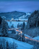 Wintermorgen zwischen Einsiedeln und Biberbrugg - Blaue Stunde