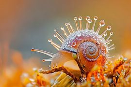Schnecke in der Natur von Monique Leenaerts