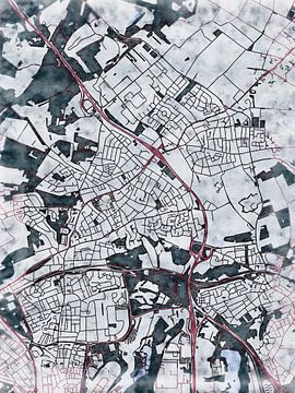 Kaart van Landgraaf in de stijl 'White Winter' van Maporia
