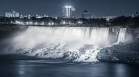 American Falls, in black and white, with a touch of blue by Henk Meijer Photography thumbnail