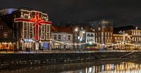Christmas atmosphere on Roerkade in Roermond