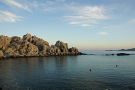 Rochers au coucher du soleil