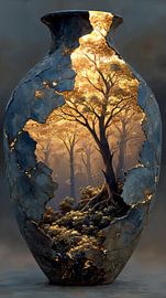 Nature in a Stone Jar by Gelissen Artworks