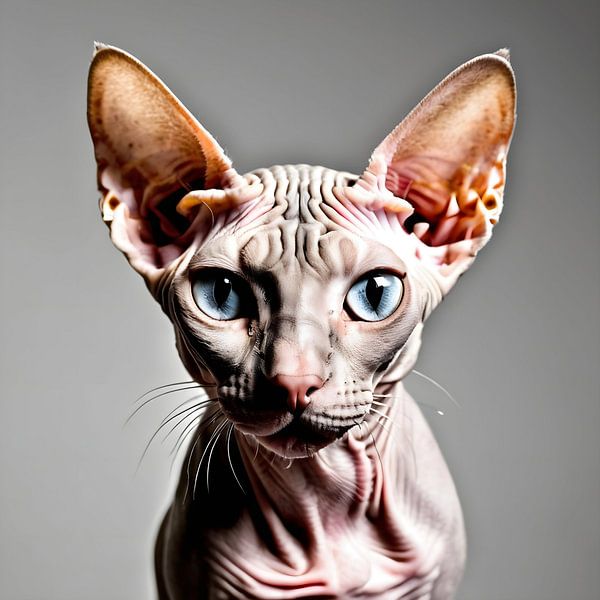 Close up nude cat by Focus op Holland