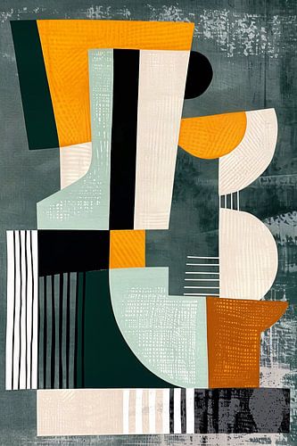 Abstracte moderne print met gitaarvorm