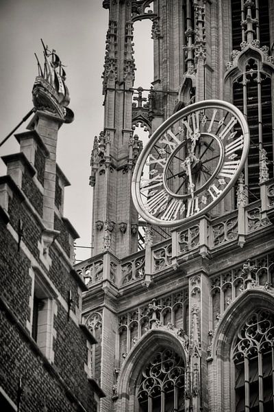 Clock Cathedral of Antwerp by Rob Boon