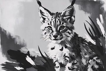 Peinture monochrome de lynx sur Art & Soul Creations