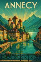 Annecy Art Deco Poster - Venetië in de Alpen