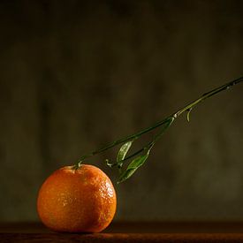 stilleven met mandarijn van Herman Peters