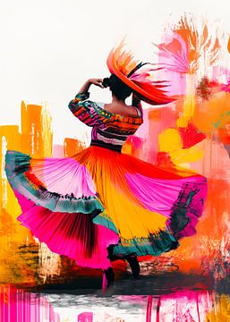 Dansende Mexicaanse vrouw van JBJart Justyna Jaszke