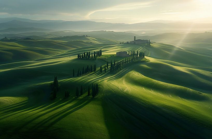 Toskana erwacht von fernlichtsicht