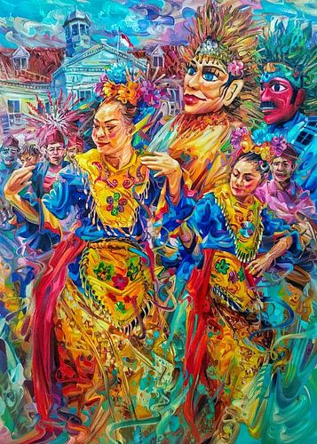 Ondel-ondel indonesian traditional dance