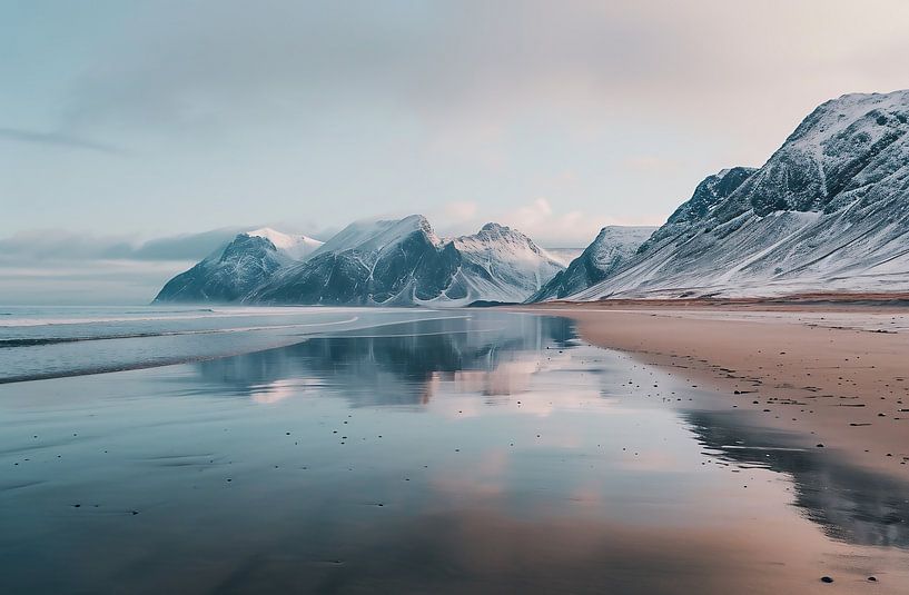 Goldenes Licht an Neuseelands Küste von fernlichtsicht