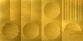 Formes géométriques abstraites en or. Géométrie rétro n° 2 sur Dina Dankers