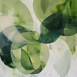 Abstract Green Forms - Modern Art by Poster Art Shop