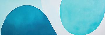 Turquoise Blauw | Abstracte Blauwe Overlappende Cirkels