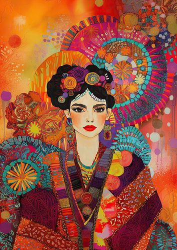 Feminisme Portret Latina Oorbellen Kleurrijk