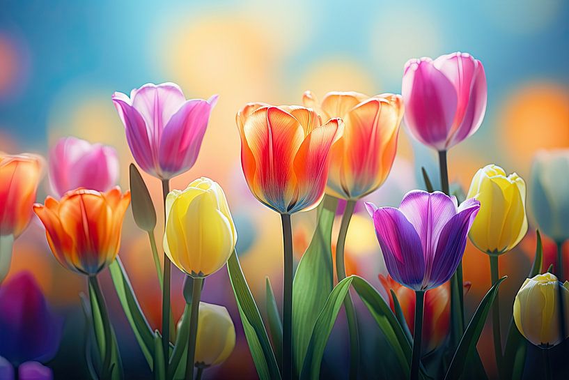 Des tulipes colorées par Imagine