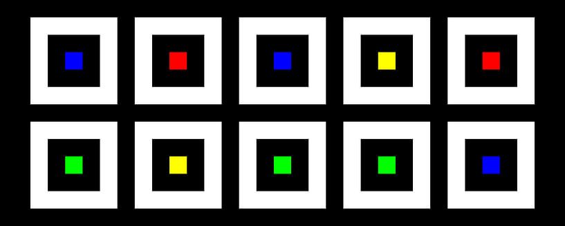Verschachtelt | Mittig | 05x02 | N=02 | Random #16 | RGBY von Gerhard Haberern