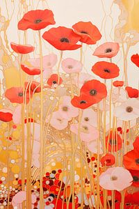 Coquelicots dans le style de Gustav Klimt