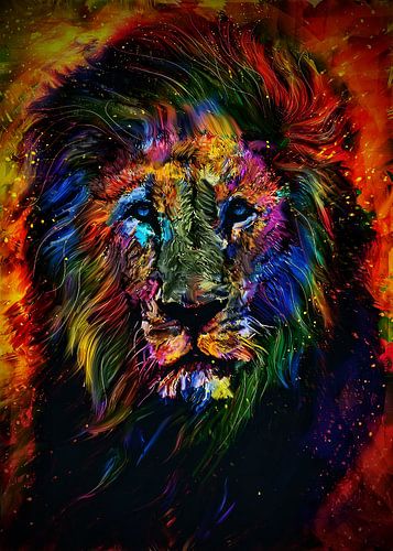 Lion abstract art