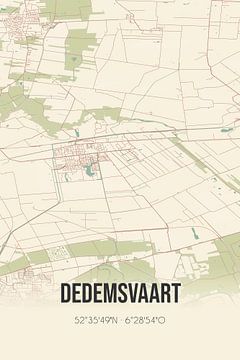 Vintage landkaart van Dedemsvaart (Overijssel) van MijnStadsPoster