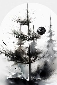 Zwarte winterboom van haroulita