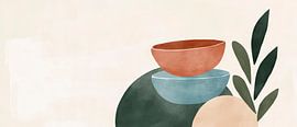 Creative bowls on a soft background by Poster Art Shop