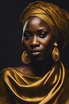 Afrikaanse vrouw met goud van Bernhard Karssies
