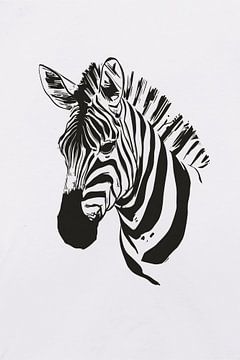 Abstraktes Zebra in schwarzen und weißen Linien von De Muurdecoratie