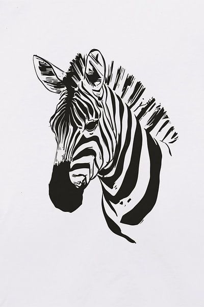 Abstracte Zebra in Zwart-Wit Lijnen van Art & Soul Creations