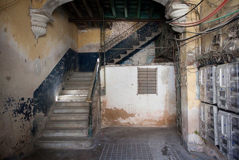 Escalier à La Havane, Cuba par Kees van Dun