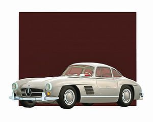 Klassieke auto – Oldtimer Mercedes 300SL Gullwings 1964 van Jan Keteleer