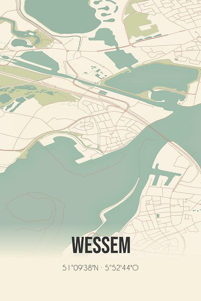 Carte ancienne de Wessem (Limbourg) par Affiches de lieux