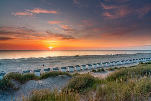 Texel - Strand Paal 28 - prachtige zonsondergang