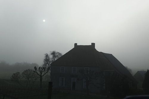 Boerderij in de mist