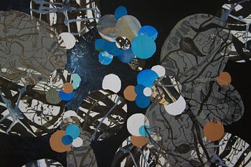 Nachhaltige Kunst - blaue Collage