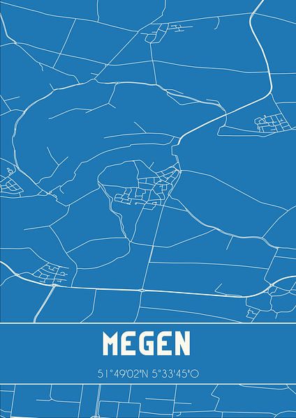 Blueprint | Map | Megen (North Brabant) by Prints of Place