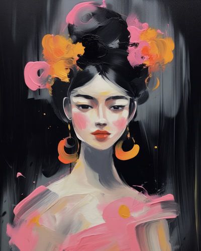 Moderne Illustration mit Neon-Akzenten 